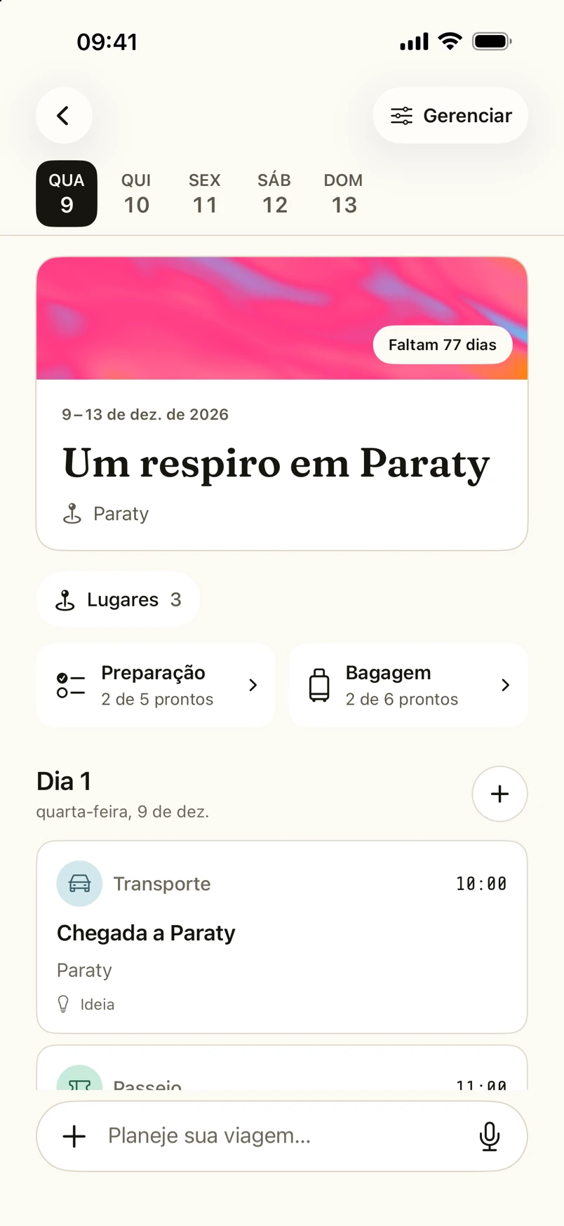Cordel shown in Portuguese: a Paraty trip with a Pavio cover, preparation, packing and a daily itinerary.